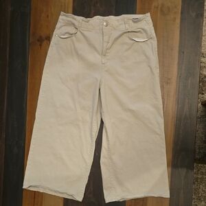 Gloria Vanderbilt Tan Shape Effect Wide Leg Cropped Pants